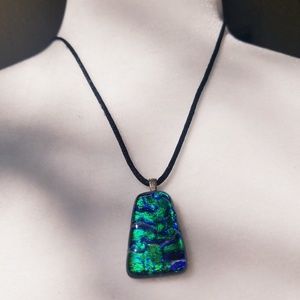 Blue glass eye necklace